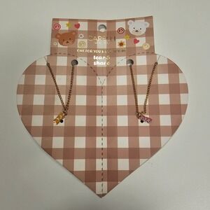 NEW Capelli New York Best Friends Tear & Share Necklaces Gold Tone Enamel